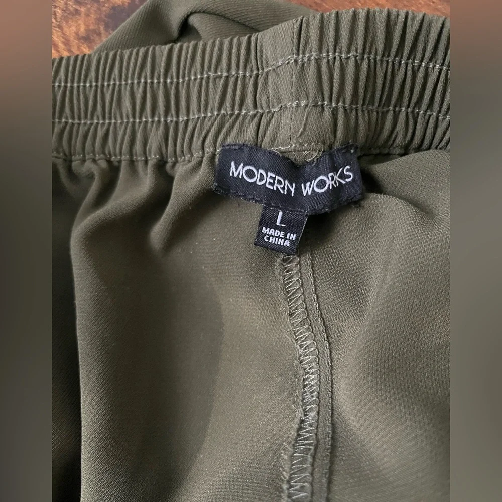Modern Works Cargo Jogger Pants Bundle Lot 2 Size Large Olive Green Camo Utility - Picture 9 of 11